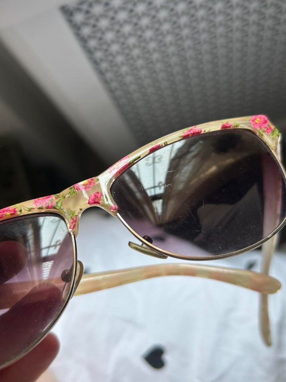 Half Frame Floral Sunglasses - Picture 2 of 9